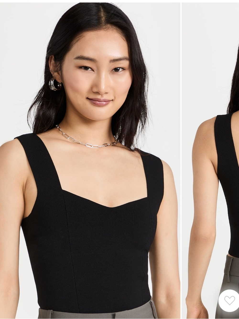 A.L.C. Black Lia Ribbed Knit Square Neck Crop Top Size M